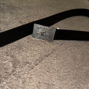Black Leather True Religion Belt